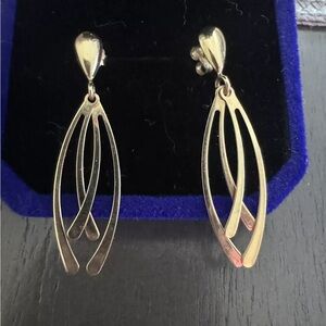 Luxury ITALIAN MILOR 14k Yellow Solid Gold Designed Earrings